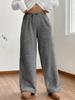 Autumn and Winter Solid Color Fashionable Plush Casual Pants, Loose and Comfortable Plush Warm Pants for Women