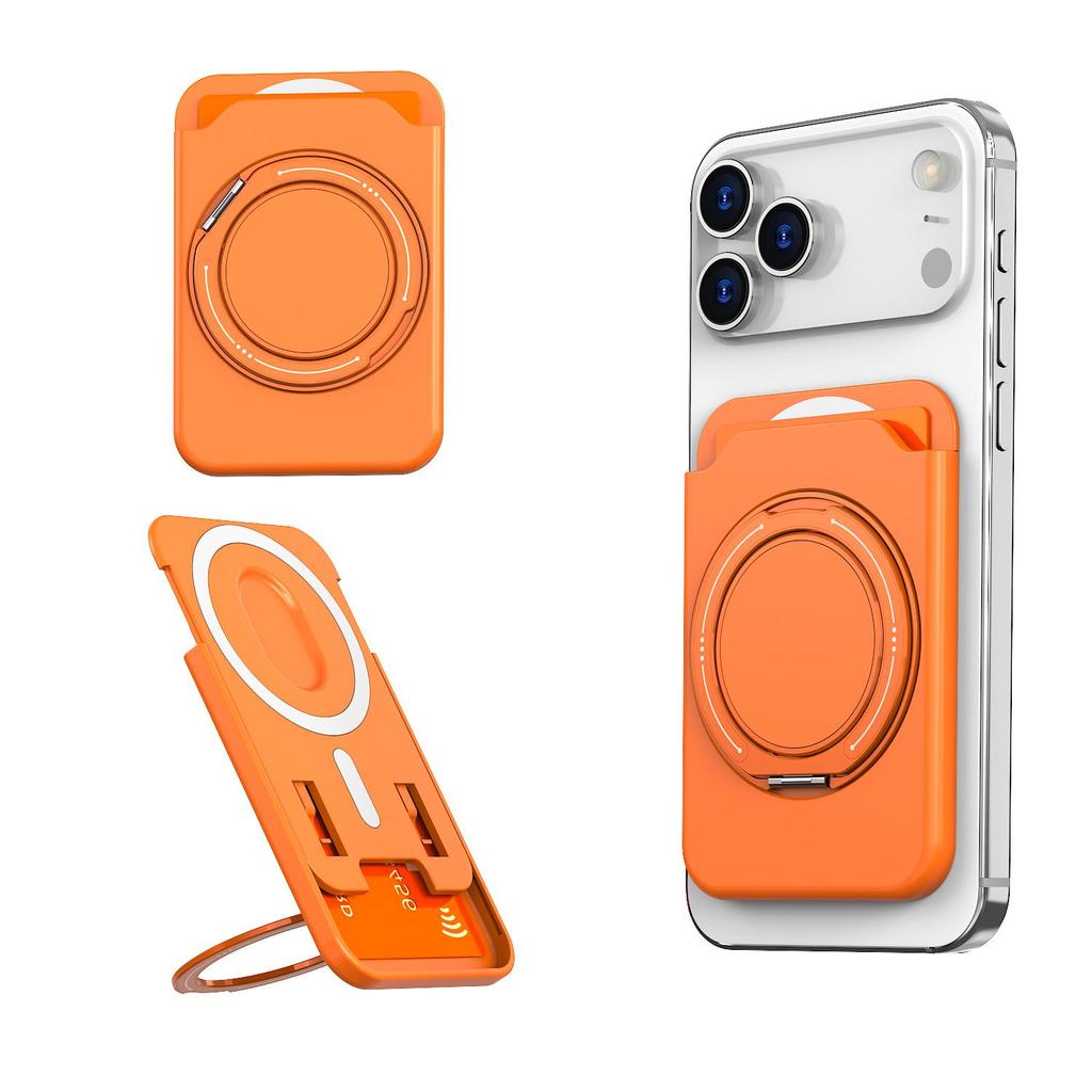 MagSafe Card Holder with 360° Rotating Bracket for iPhone