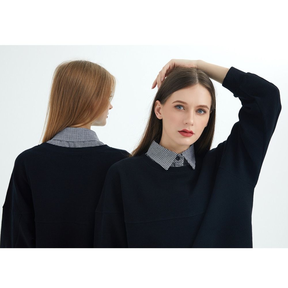 Detachable Lapel Half Shirt Houndstooth Adjustable Neckline Simple Plaid Fake Collar  Female
