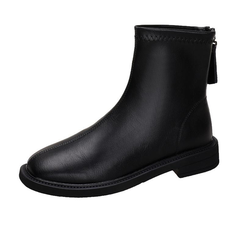 European and American Martin boots children thick heel soft leather bare boots with thin boots British style short boots