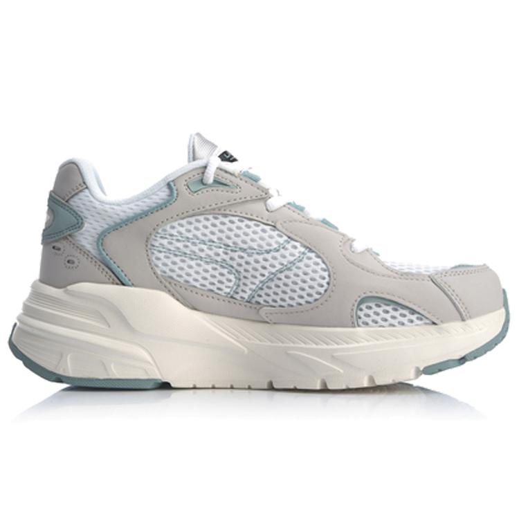 New LiNing Breathable Low Top Casual Shoes Women's Light Gray Green AGCQ062-3