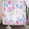 Beautiful Flowers Printed Shower Curtain Waterproof Polyester Curtain With Hook Decoration Bathroom Curtain 3D Shower Curtains