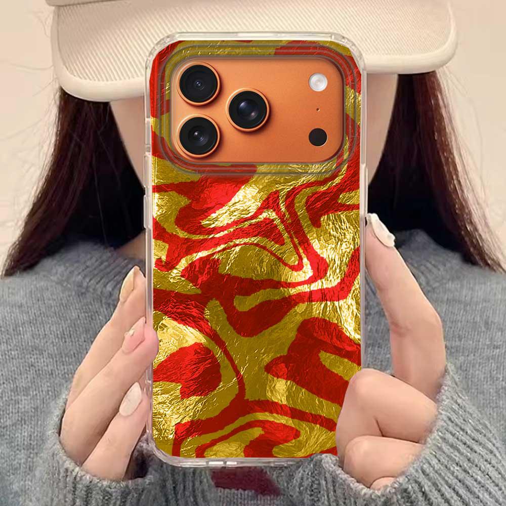 Wellenstreifen Leopard INS Mode Handyhülle für iphone 17 Air 16 15 14 13 11 12 Pro Max 7 8 Plus X XS XR SE 2022 2020 16e Hülle