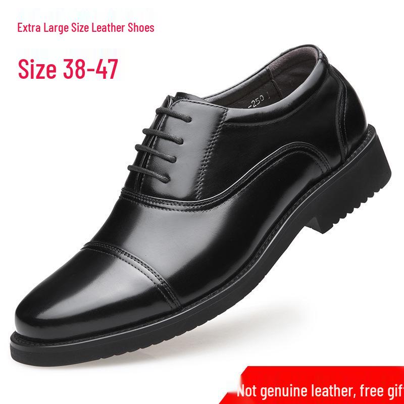 Pánské černé kožené společenské boty - Všestranné, s tlustou podrážkou, prodyšné na podzim/zimu