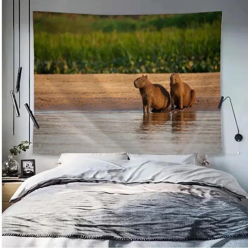 Capybara Tierdruck Wandteppich Büro Wohnzimmer Dekoration Zuhause Wandteppich