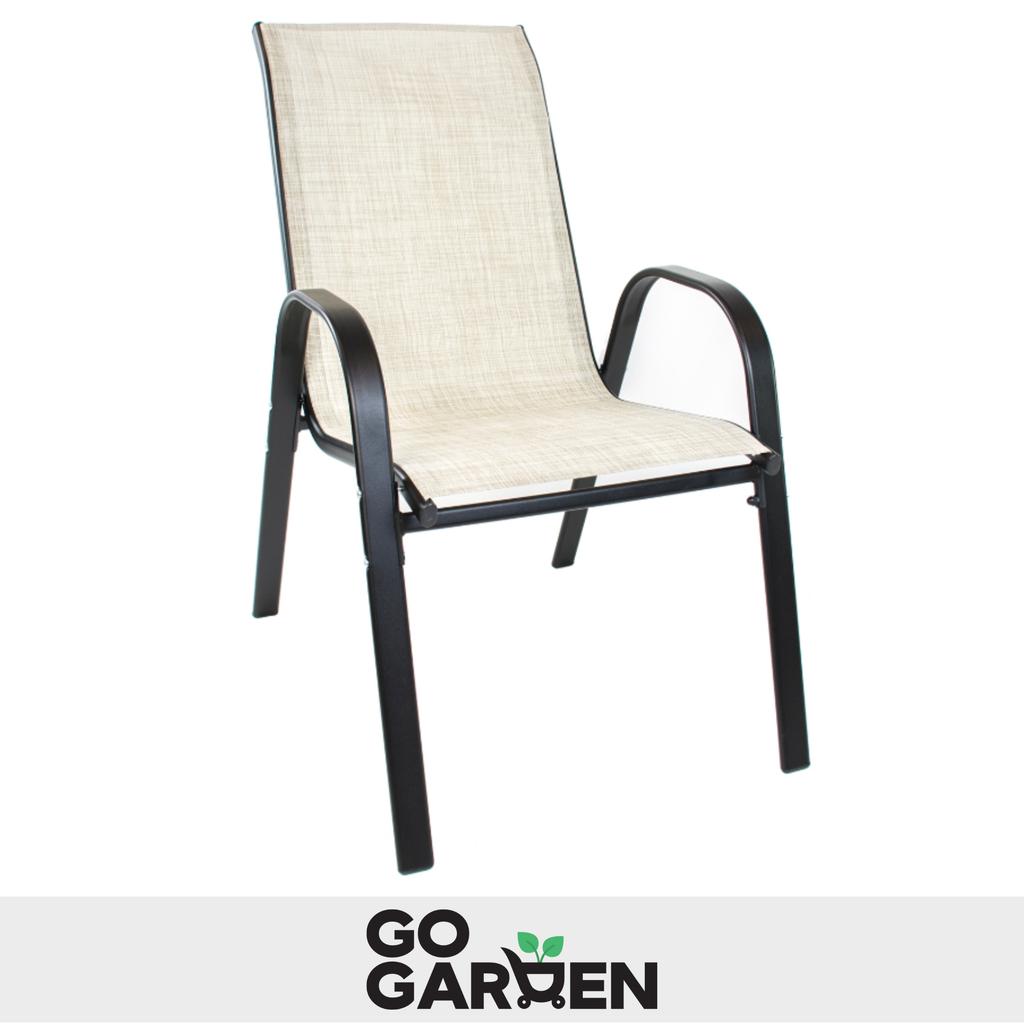 Metal Garden Chairs for Balcony Terrace Garden Furniture Set Beige X6