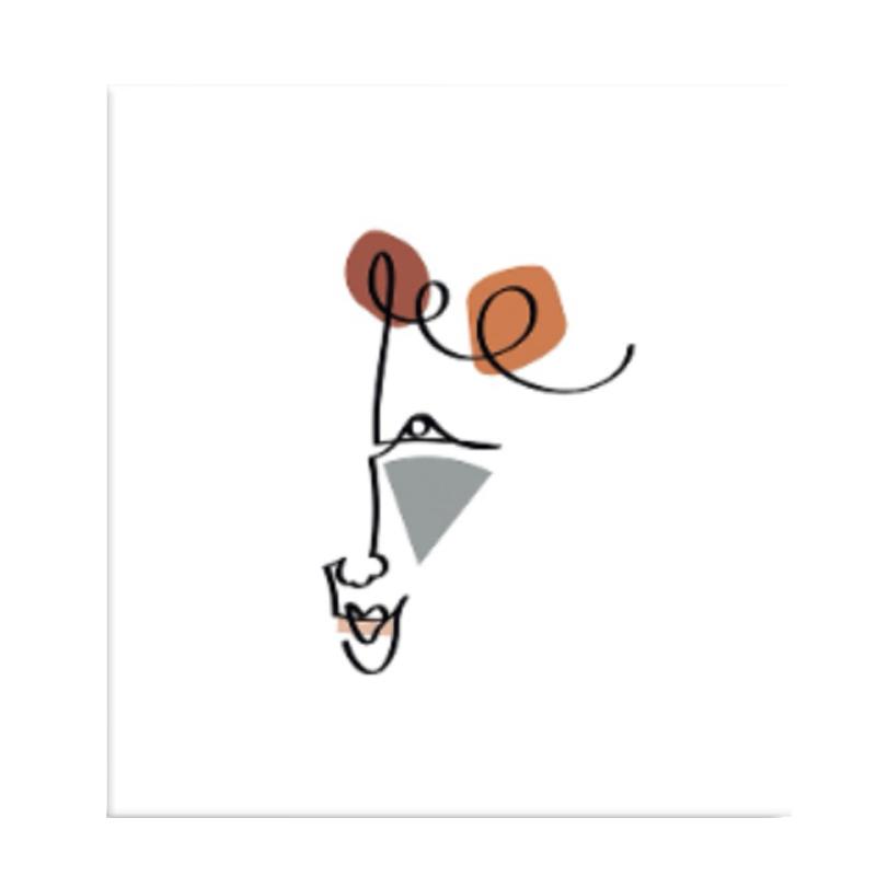 Line Abstract Face Modern Single Line Art Man and Woman Portrait Minimalist Contour Canvas PrintsHome Living Room Decor Wall Art Unframed 21*30cm No Frame