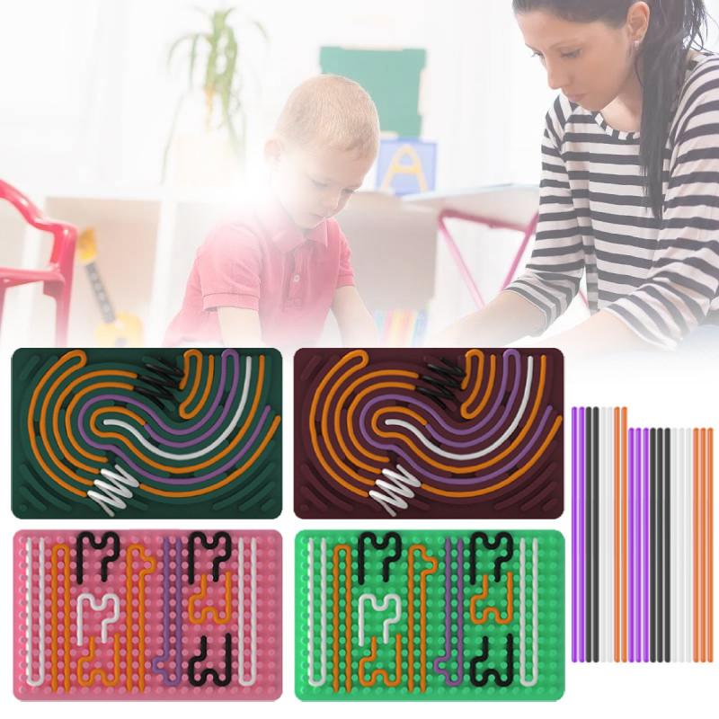 Square Activity Sensory Board Silica Gel Decompression Puzzle Toy Fun Children