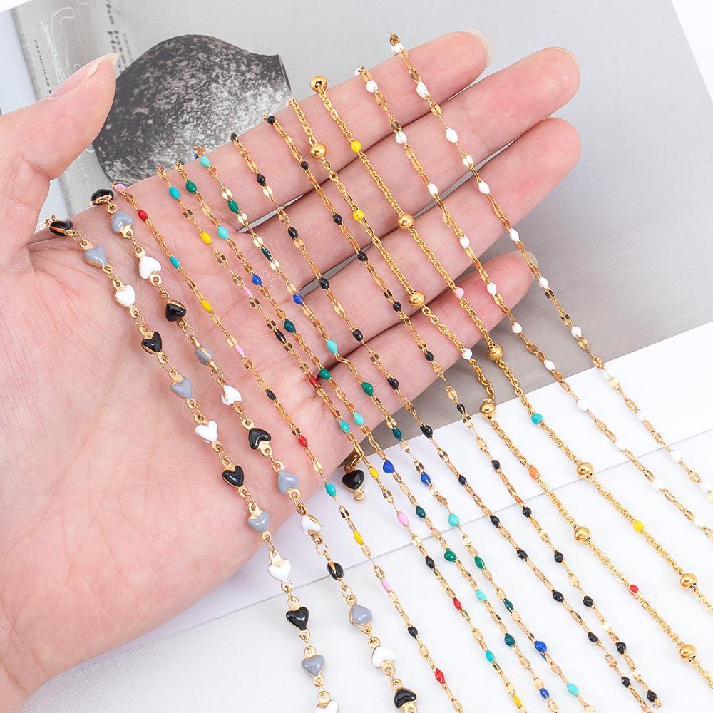20Meters/Roll 1M No Fade Stainless Steel Chain Multi Sizes Basic Chains for Jewelry Making DIY Bracelet Necklace Chain Wholesale