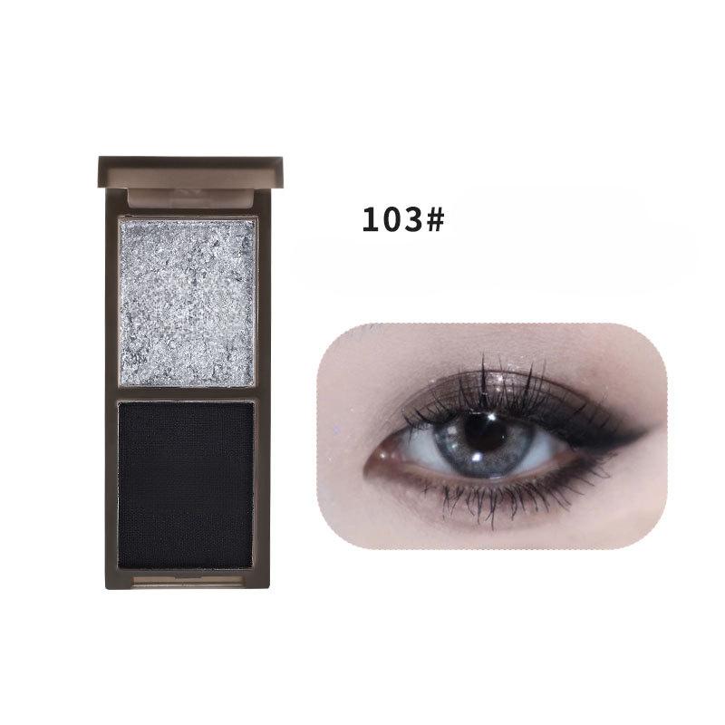 Cool Two-color Eyeshadow Palette, Pink Matte Pearlescent Sweet and Cool Makeup, Dark Lazy Eyeshadow