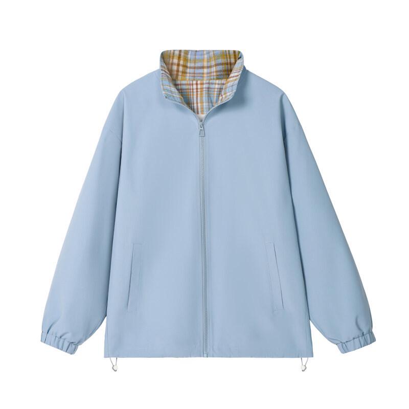 Men's Fall/Winter Plaid Patchwork Stand Collar Jacket - Trendy American High Street Style, Cool & Loose Lapel Coat