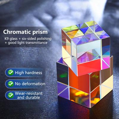 Prisma atrapasol, patrón de caleidoscopio de alta dureza, cubo de ciencia brillante de 6 lados, prisma óptico, máquina de arcoíris, accesorio de fotografía