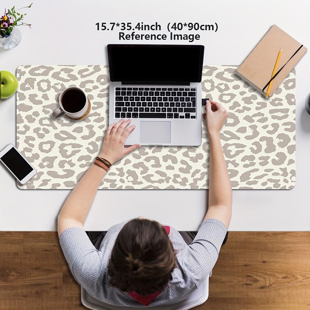 Tappetino per Tastiera e Mouse da Computer XL/XXL Beige Marrone Leopardo Ufficio Casa Setup Gaming Accessori Scrivania da Gioco Tappeto Mouse Mat