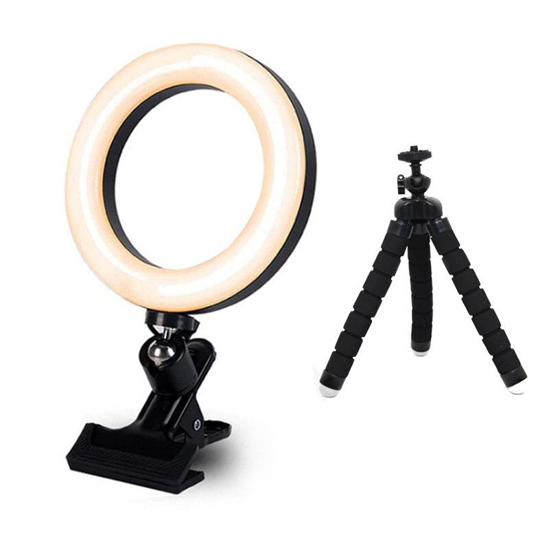 6-inch Fill Light & 8-inch Ring Clip Light for Video Conferencing and Live Streaming