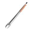 Beechwood-Handled Stainless Steel Food Tongs for Grilling and Serving Steak, Bread, and Cooked Meats.