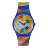 Quarzwerk Pompidou Special Mode Unisex Schweizer Uhr 41mm Farbiges Zifferblatt Kunststoffgehäuse Silikonarmband GZ712-SWATCH