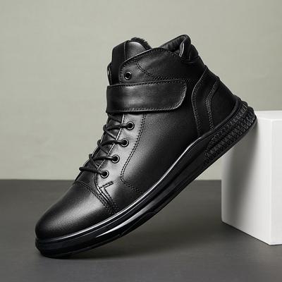 Fashion Men Winter Sneakers Casual Genuine Leather Motorcycle Boots Male Warm Comfortable Men Boots Walking Shoes Big Size 38-47