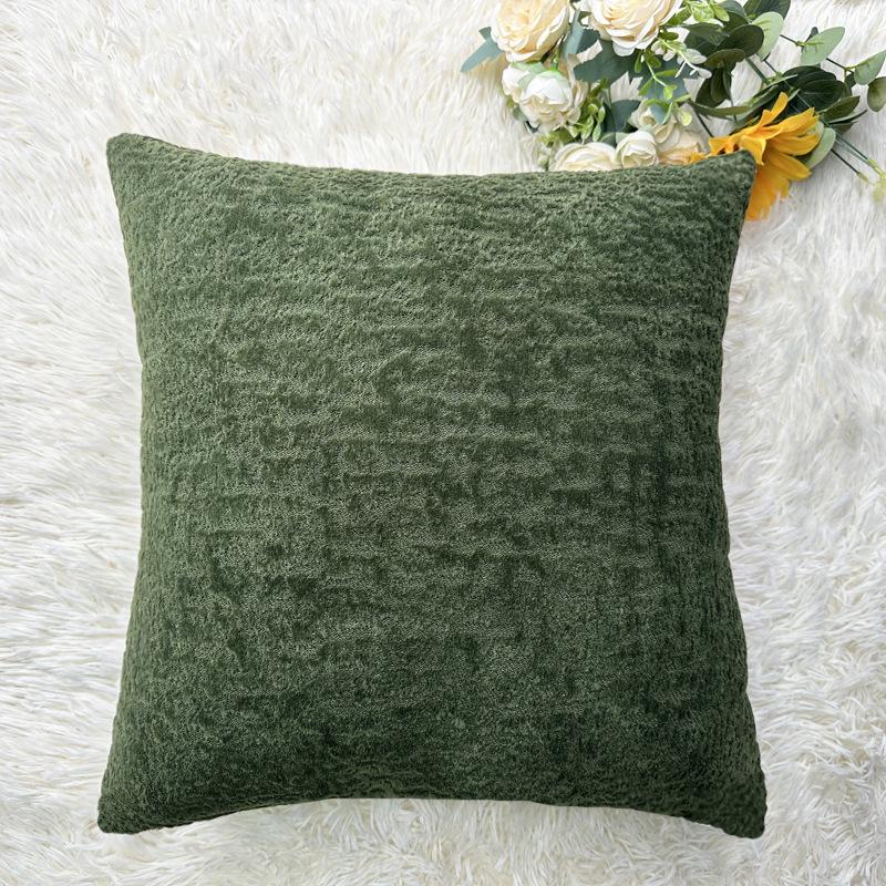 2PCS Soft Chenille Bamboo Throw Pillow Covers. Solid Color Decorative Cushion Covers with Zipper Closure Suitable for Sofa Bed Living Room Decoration