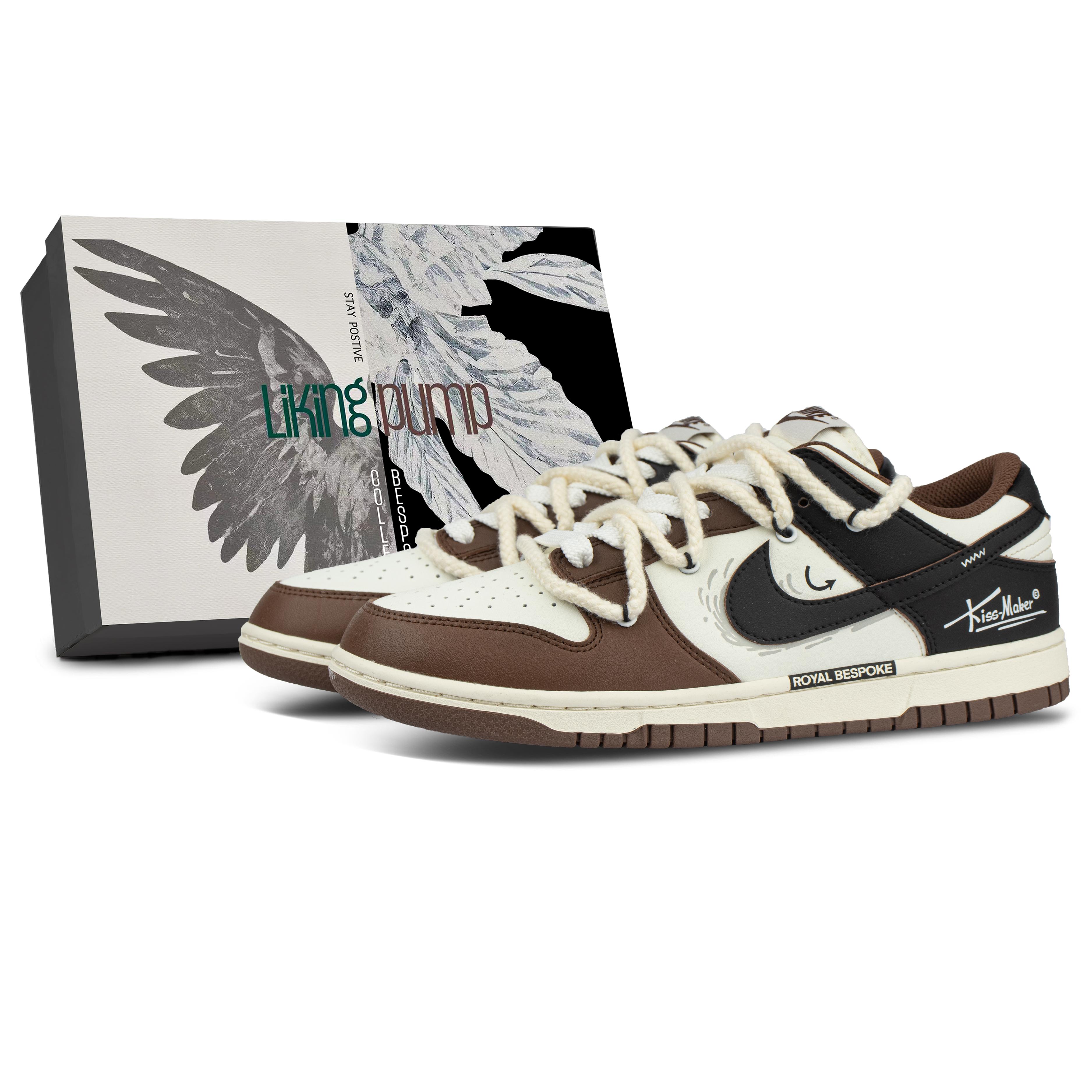 

Nike Dunk Leather Waterproof Low top Skateboard Shoes Unisex Black Brown DD1503-124(Team1117--BOX) 42