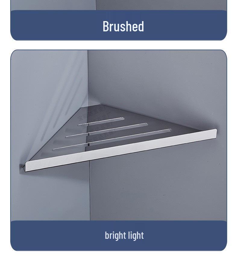 304 Stainless Steel Wall-Mounted Bathroom Corner Shelf for Shower & Shampoo Storage