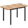 Garden Dining Table for 6, Composite Wood, Metal Frame, 127 X 70 Cm, Brown
