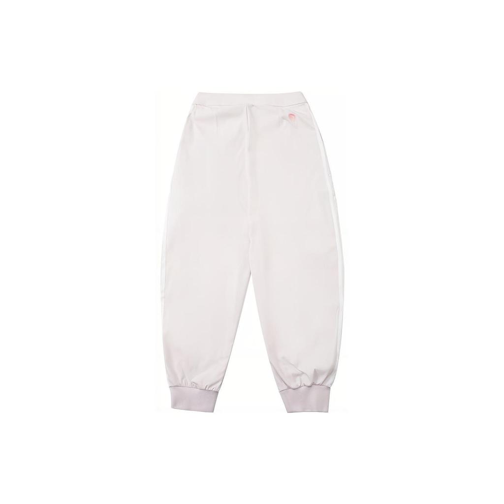 Adidas Solid Color Striped Tapered Woven Retro Sports Pants Women Pink HF2506