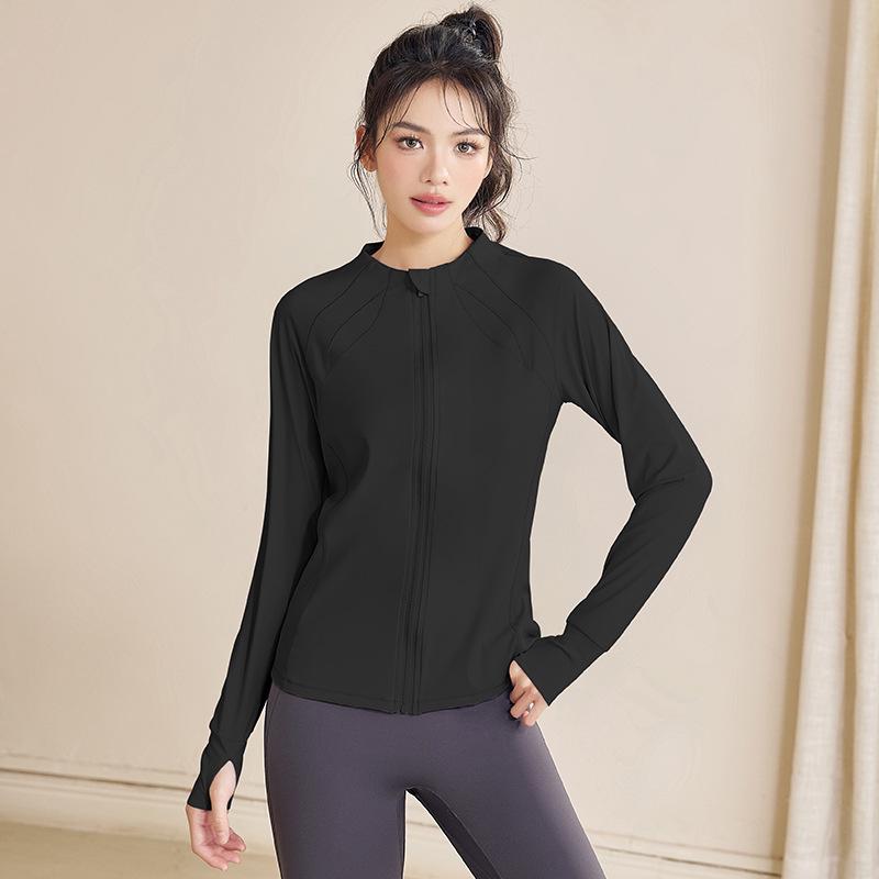 Women s Long Sleeve Zipper Yoga Jacket - Slimming, Quick-Dry Running Fitness Wear for Autumn Extra Large