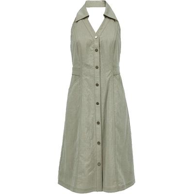 Sexy Halter V-Neck Backless A-Line Midi Dress
