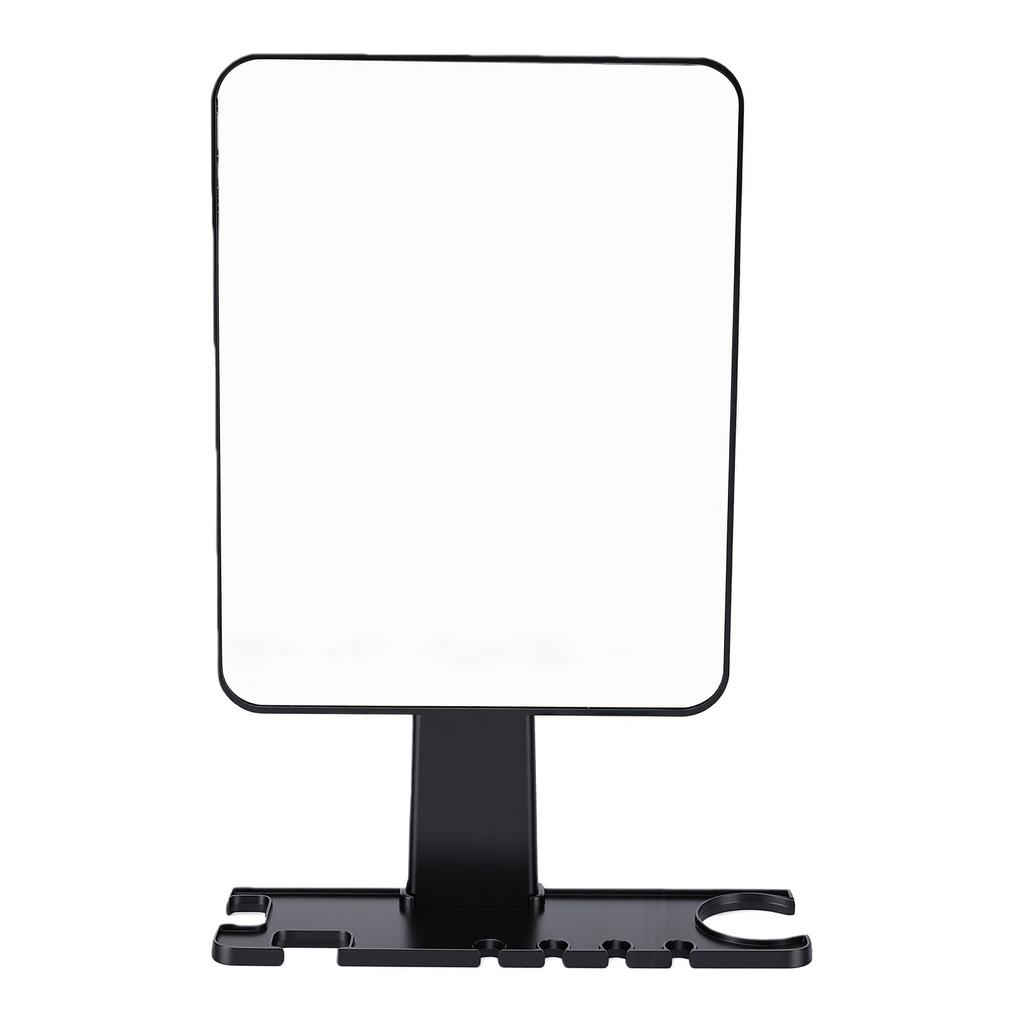 Fogless Shower Mirror with Storage Rack Wall Mounted Water Proof Shower Shaving Mirror Black