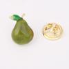 Japanese Cute Fruit Enamel Brooch: Peach & Cherry Lapel Pin