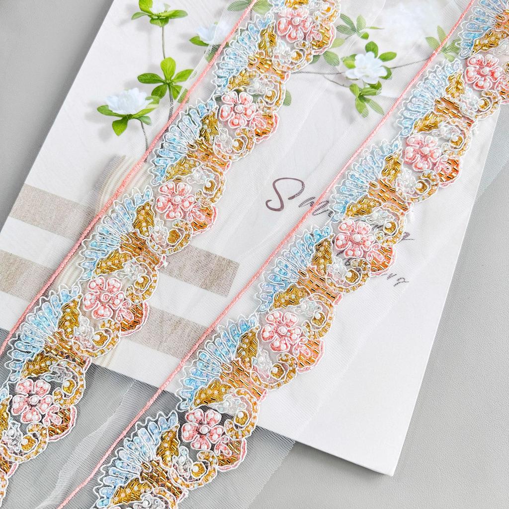 Color Beads Embroidery Barcode Mesh Yarn Hollow Strand Accessories Clothing Skirt Luggage Lace Accessories
