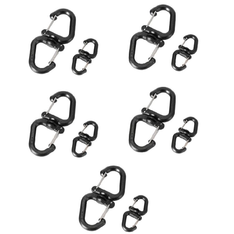 Outdoor Camping Double Hooks 360 Rotating Double Carabiner Portable S Chain Hooks Backpacks Keychain Carabiner Enduring