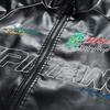 Primavera e Autunno Abbigliamento da Motociclista Uomo Marca di Moda Giacca in Pelle PU Giacca Sottile Cappotto alla Moda Ricamo