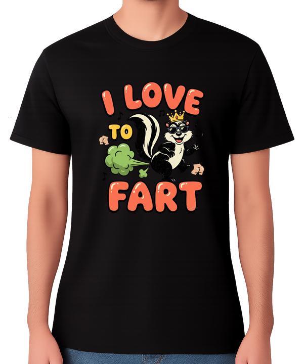 Skunk I Love To Fart Funny Graphic Unisex T-Shirt Cheeky Humour Tee M
