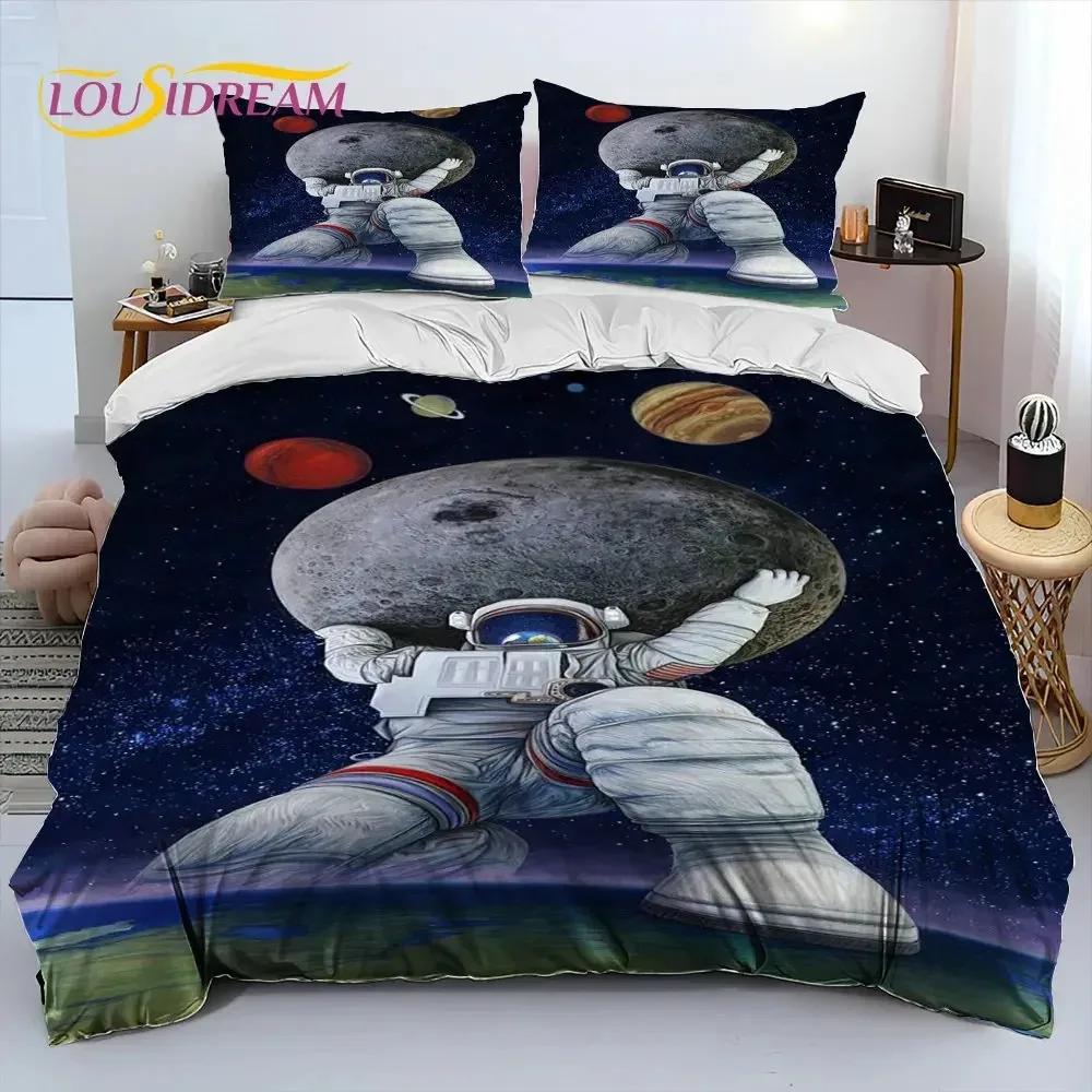 Comforter Astronaut Space Cartoon Comforter Bedding Set Bed Set King Queen Size Bedding Set For Child