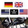 Universeller Motorrad-Flaggenhalter Doppelseitig Amerikanische Deutschland Totenkopf-Flaggen Heckmontage Gepäckträger Für Harley Honda Yamaha Suzuki