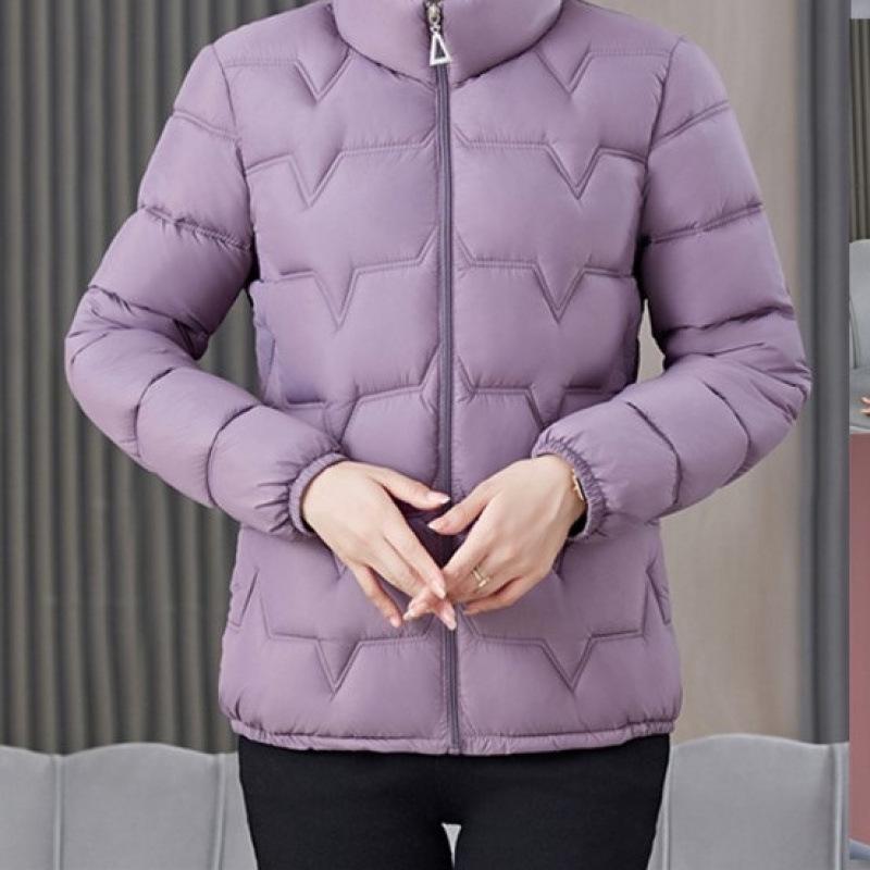 

Autumn and Winter Mother s Wear Cotton Coat Women s Short Stand Collar Warm Cotton Coat Large Size Coat Middle-aged Small Cotton Jac Practical Use XL