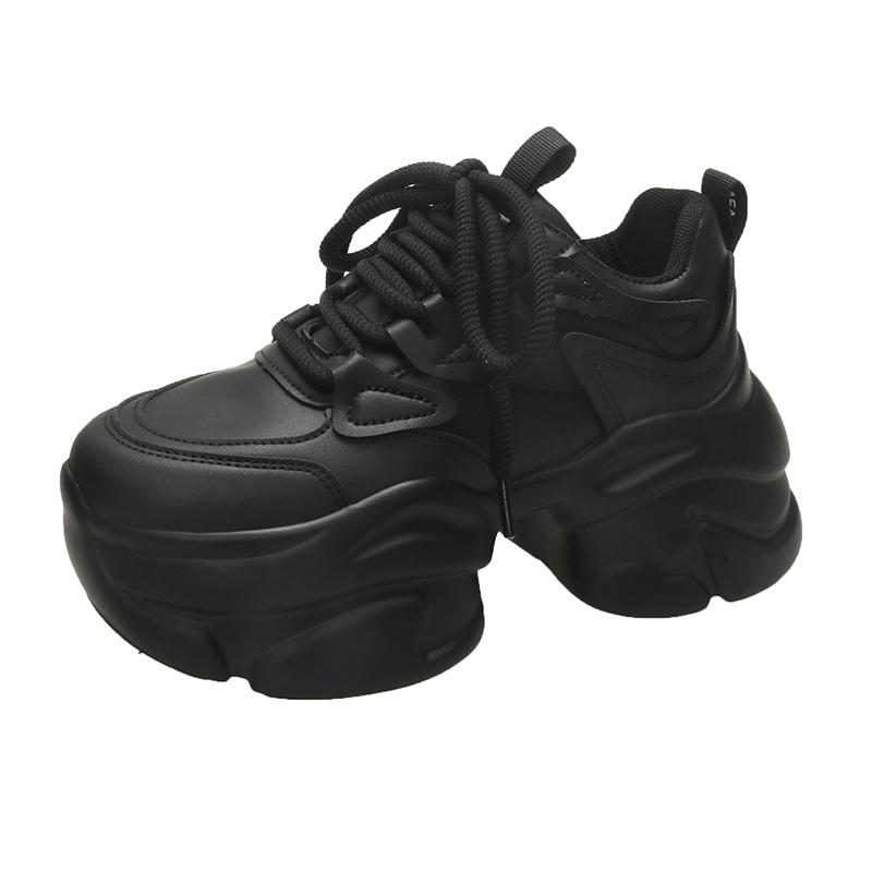 Fashion Women Chunky Sneakers 8CM High Platform Breathable Mesh Shoes Ladies Wedges Casual Shoes For Woman White Sports Dad Shoes 2024