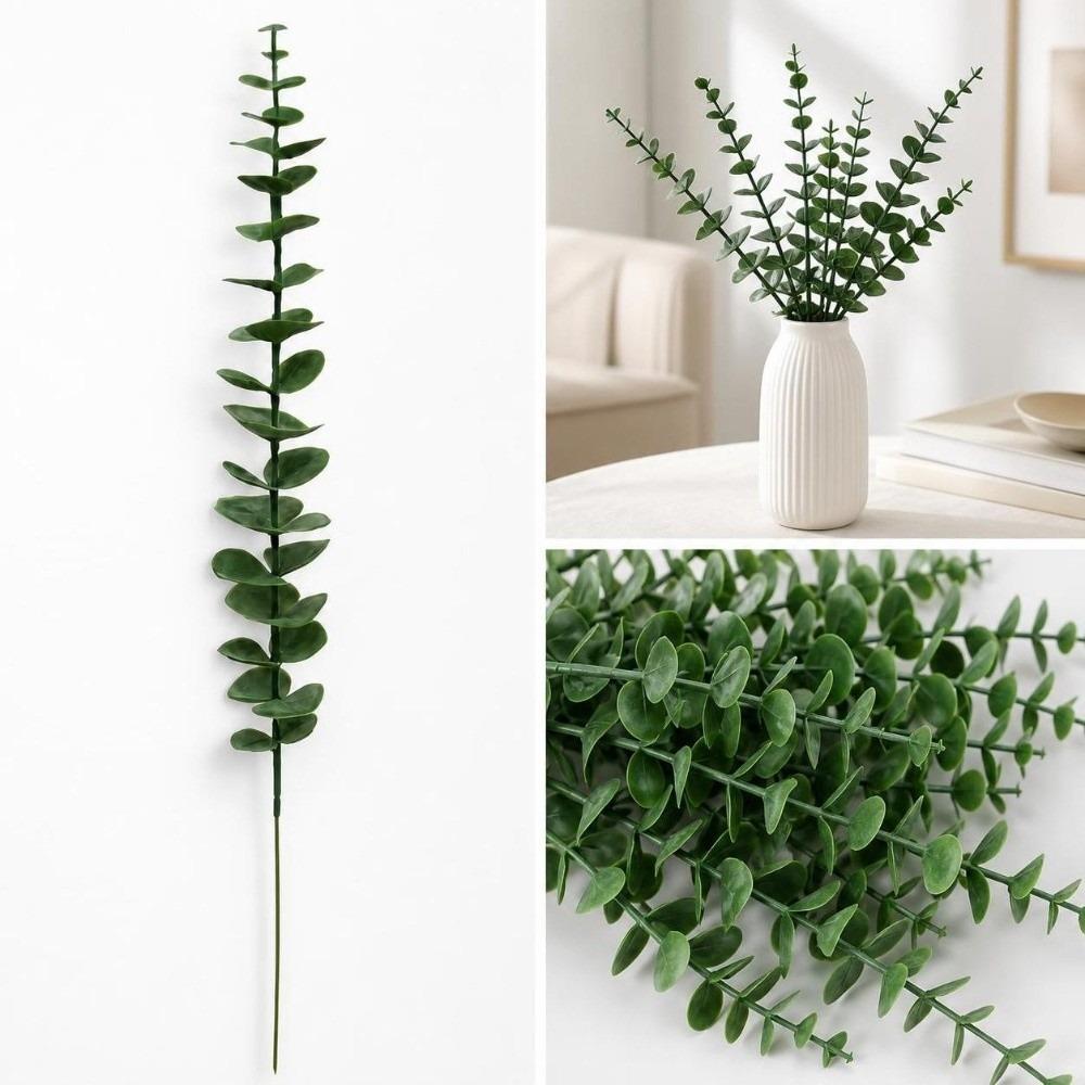 10pcs 38cm Artificial Eucalyptus Leaves Plastic Greenery Bundle Lifelike Eucalyptus Branches  Home