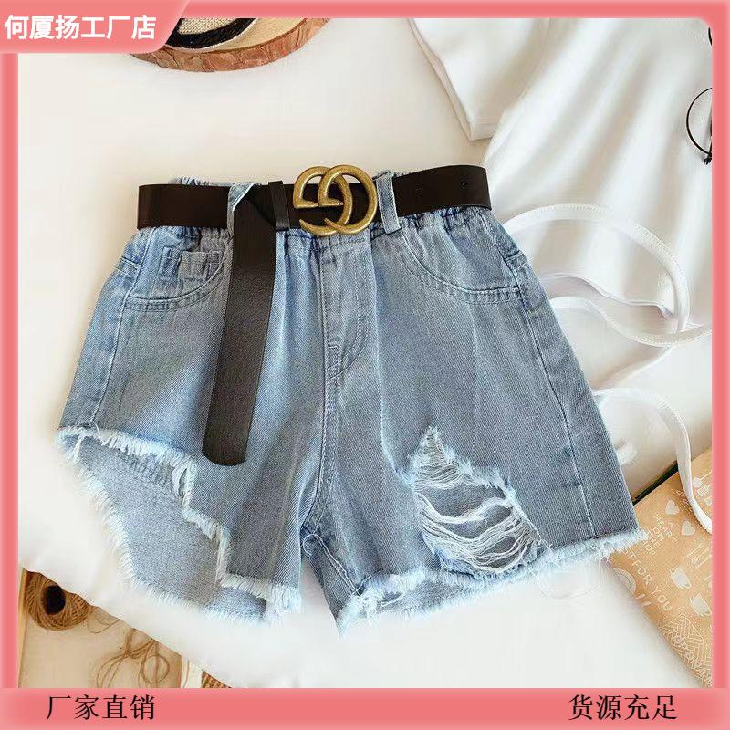 Flickset Shorts för sommaren Löst för barn och bebisar Stiliga jeans och toppar Två trender