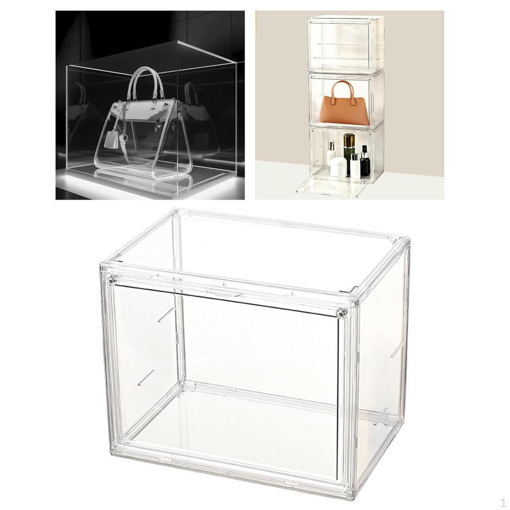 Clear Figure Display Case Collectibles Showcase Doll Collections Storage Box Stackable for Small