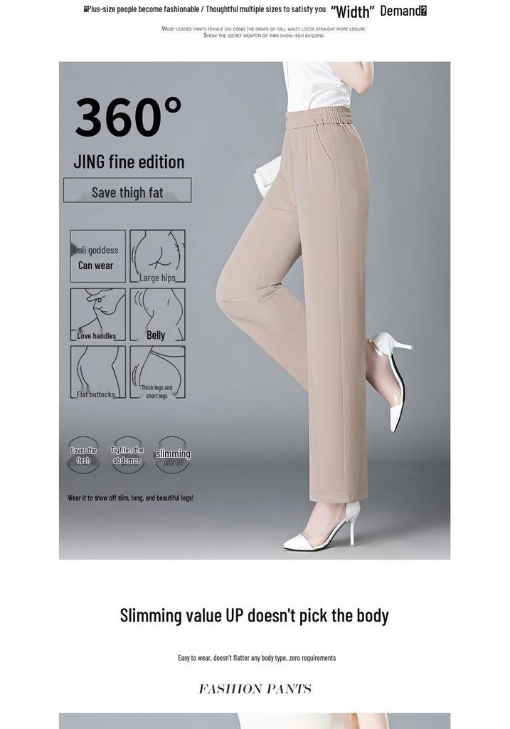 Plus Size Elastic Waist Casual Pants for Middle-aged and Elderly Women