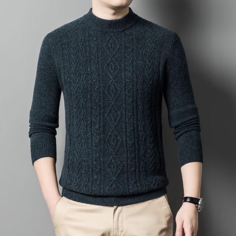 

Yiliteng Men s 100% Merino Wool Round Neck Sweater YTMTS119 175