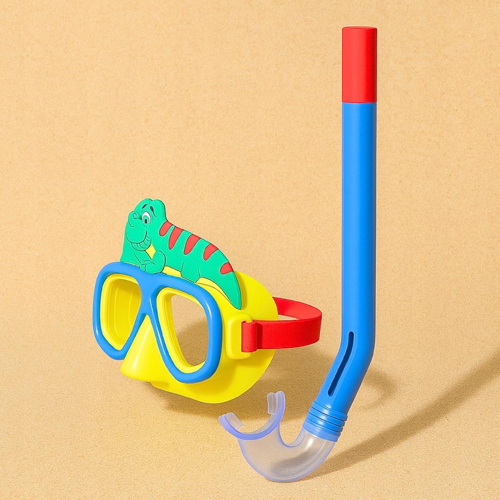 Diving Set: Mask, Snorkel, Swimming Goggles, Dinosaur