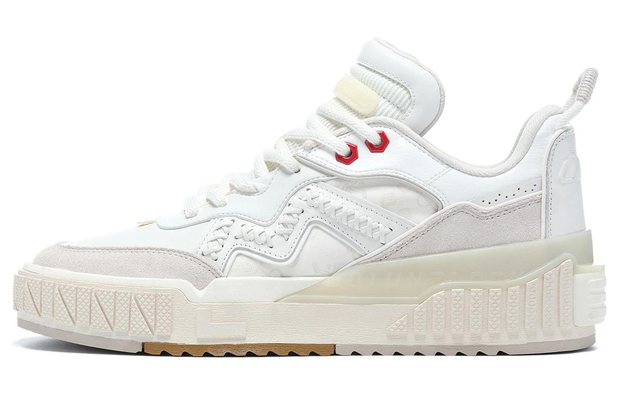 Li Ning 001 UNBLOCK Нескользящие Износостойкие Низкие Кеды для Скейтборда Мужские Туманный Белый Жемчужный Белый AGCT001-1 39