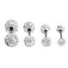 Exquisite Rhinestone Double-Head Screw Back Earrings - Light Luxury & Minimalist French Style for Women