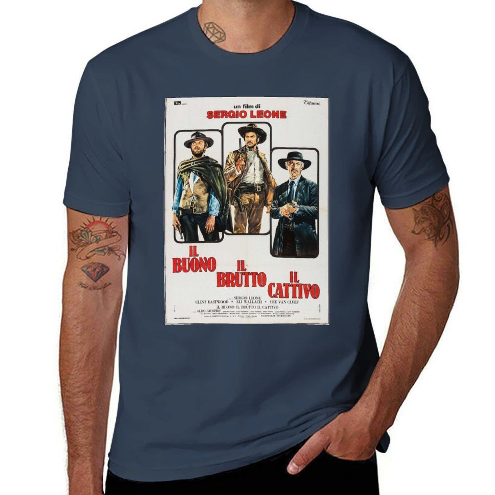 The Good The Bad and The Ugly Italian Movie Poster TShirt Cool Feeling Summer Tee Shirt S