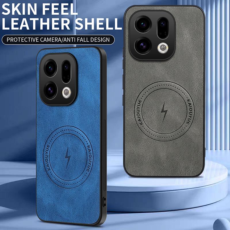 For Oppo Find X9 Fashion Lightning Leather Silicone Case For OPPO Find X9 Magnetic Wireless Charge Shockproof Cover Find X9 Case