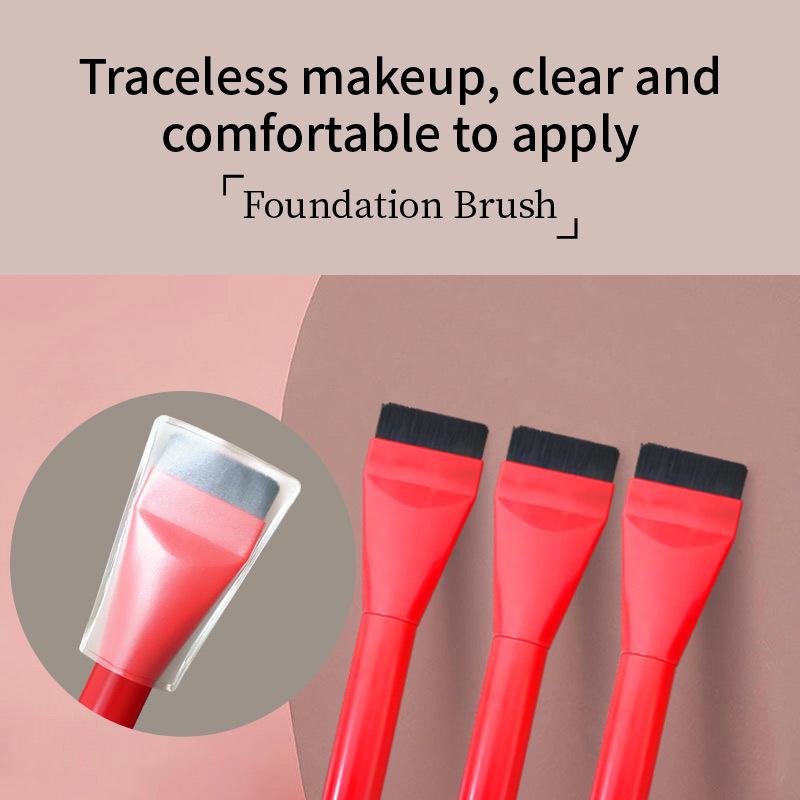 5 szt. bezszwowy pędzel do podkładu, płaska główka, nie wchłania pudru, pędzel do kremu mieszanego, pędzel do makijażu codziennego, miękkie włókno, przyjazny dla skóry, narzędzie do makijażu