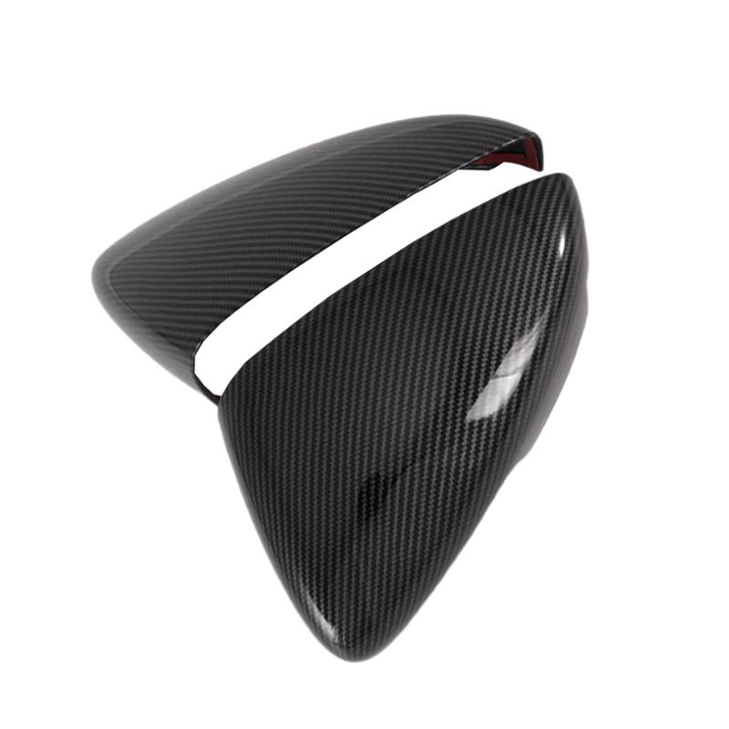 1 Pair Bright Carbon Fiber Black Car Side RearView Mirror Cover Trims Left Right for Mazda 3 Sedan Hatchback